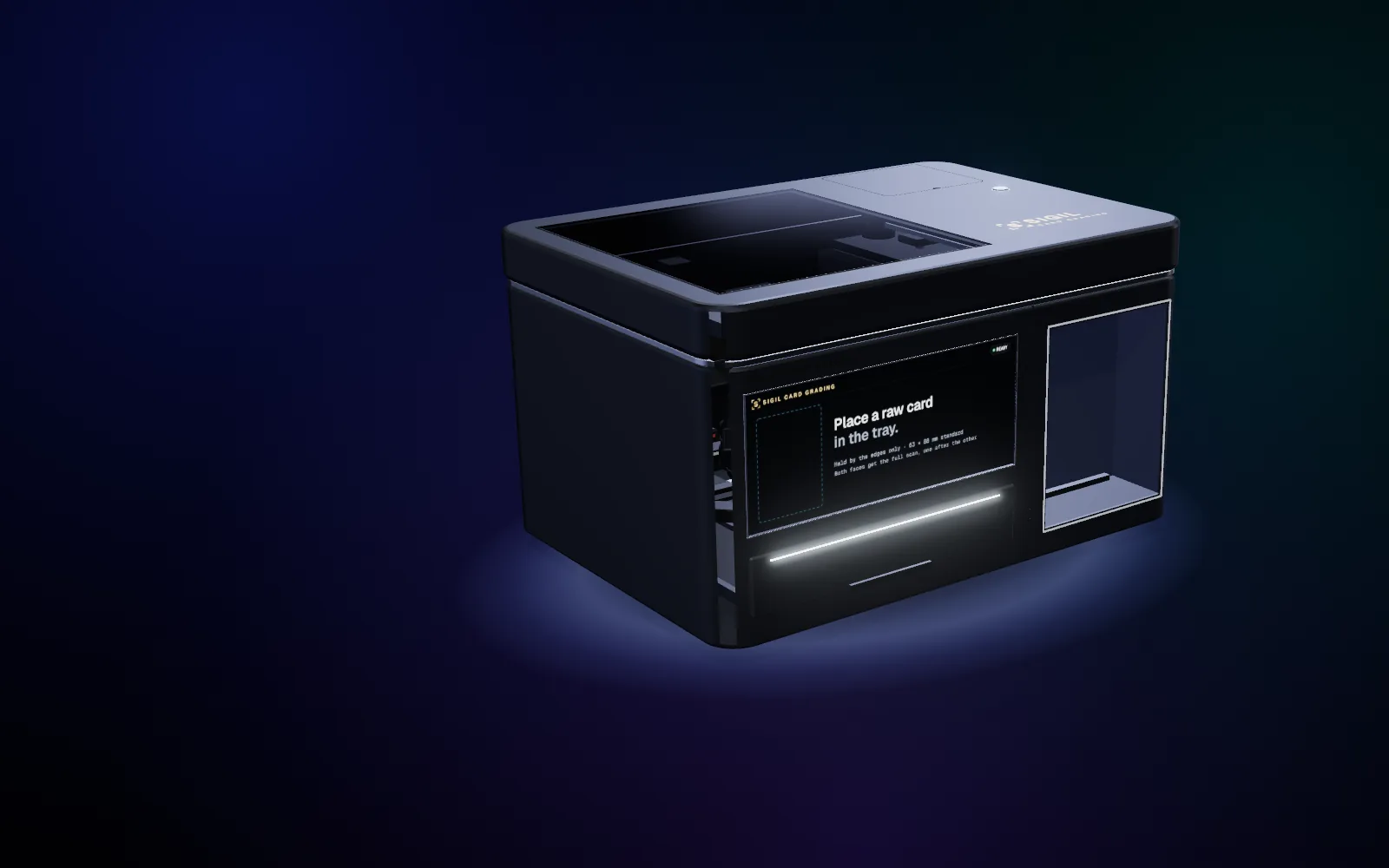 3D render of the Sigil Card Grading station